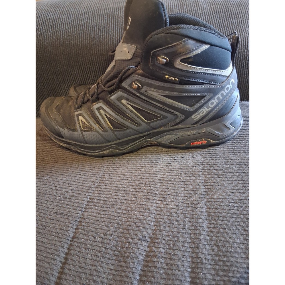 Salomon X Ultra 3 Mid GTX Gore-Tex Mens Hiking Boots Black Gray 398674 Size 12